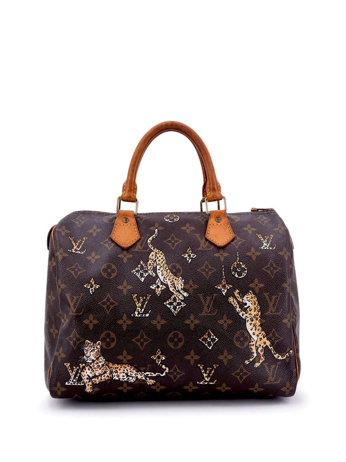 Louis Vuitton Monogram Hand Painted Speedy Bag 30 Brown-designer resale