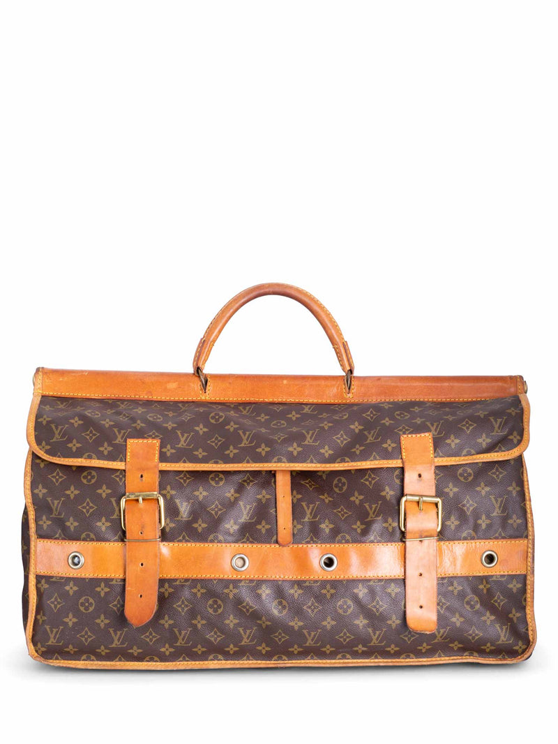 Louis Vuitton Monogram Hunting Travel Bag Brown  -designer resale
