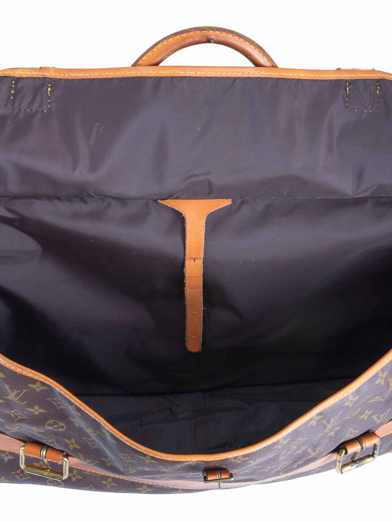 Louis Vuitton Monogram Hunting Travel Bag Brown  -designer resale