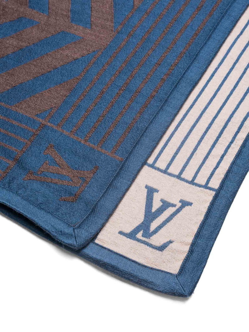 Louis Vuitton Wool and Cashmere Black and Blue Karakoram Blanket., Lot  #58046