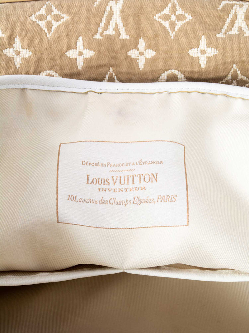 Louis Vuitton Monogram Large Bucket Bag White Taupe-designer resale