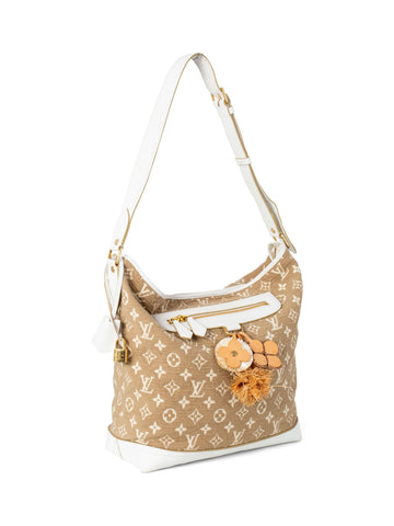 Louis Vuitton Monogram Large Bucket Bag White Taupe-designer resale
