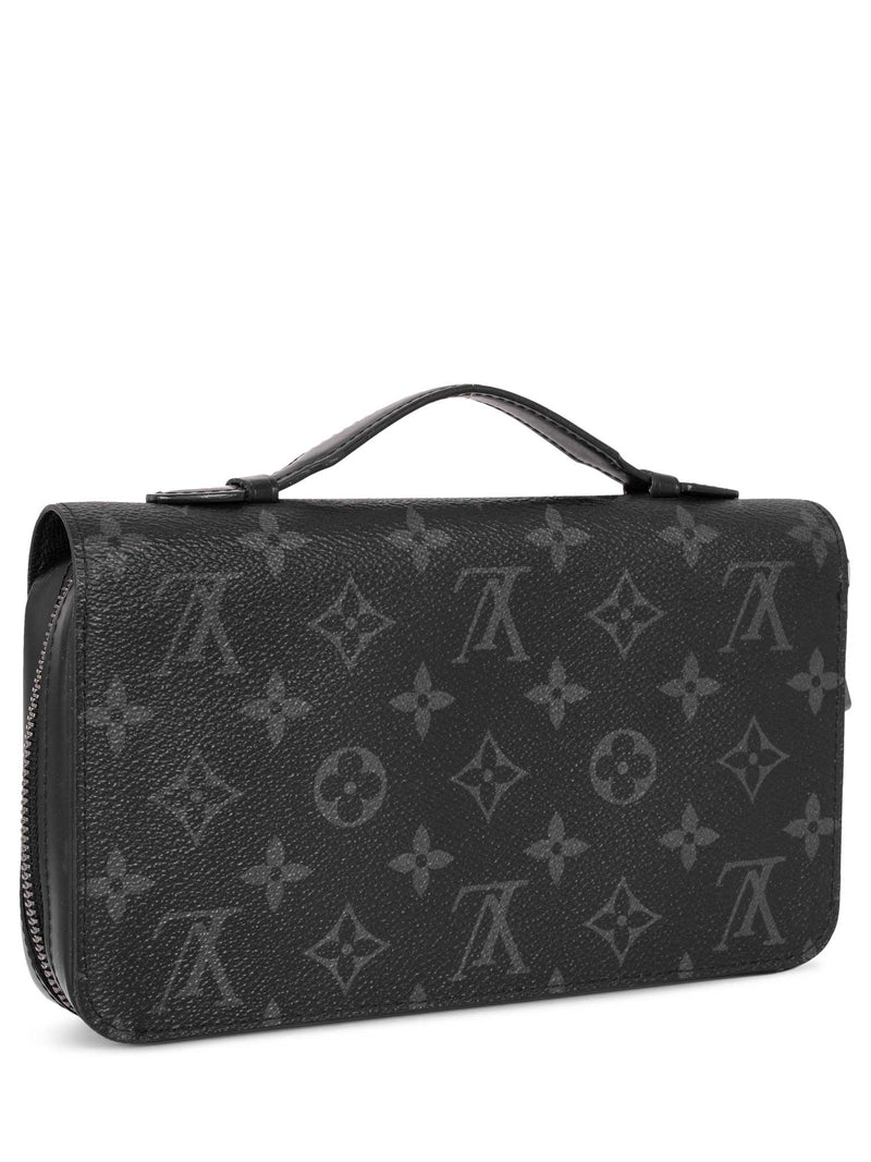 Louis Vuitton Monogram Leather Eclipse Zippy XL Pochette Bag Black-designer resale