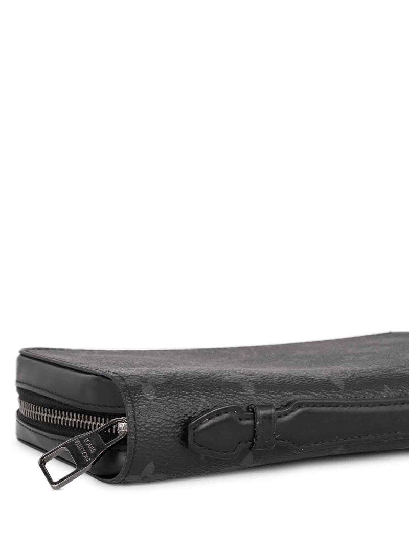Louis Vuitton Monogram Leather Eclipse Zippy XL Pochette Bag Black-designer resale