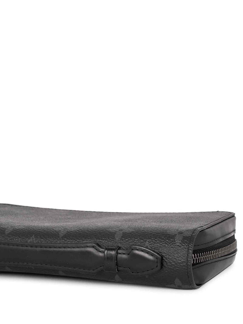 Louis Vuitton Monogram Leather Eclipse Zippy XL Pochette Bag Black-designer resale