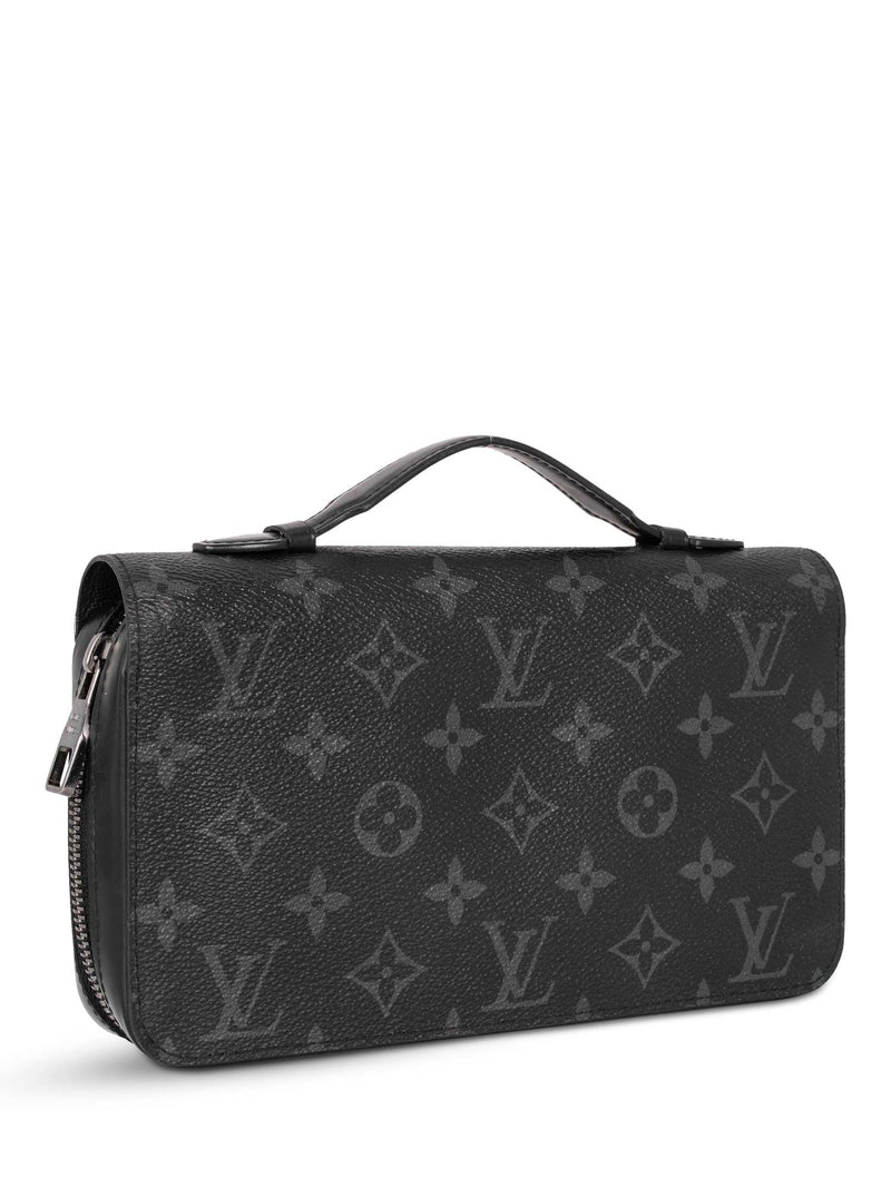 Louis Vuitton Monogram Leather Eclipse Zippy XL Pochette Bag Black-designer resale