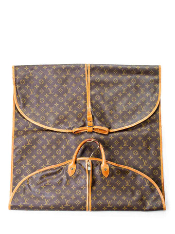 Louis Vuitton Monogram Leather Garment Travel Bag Brown-designer resale