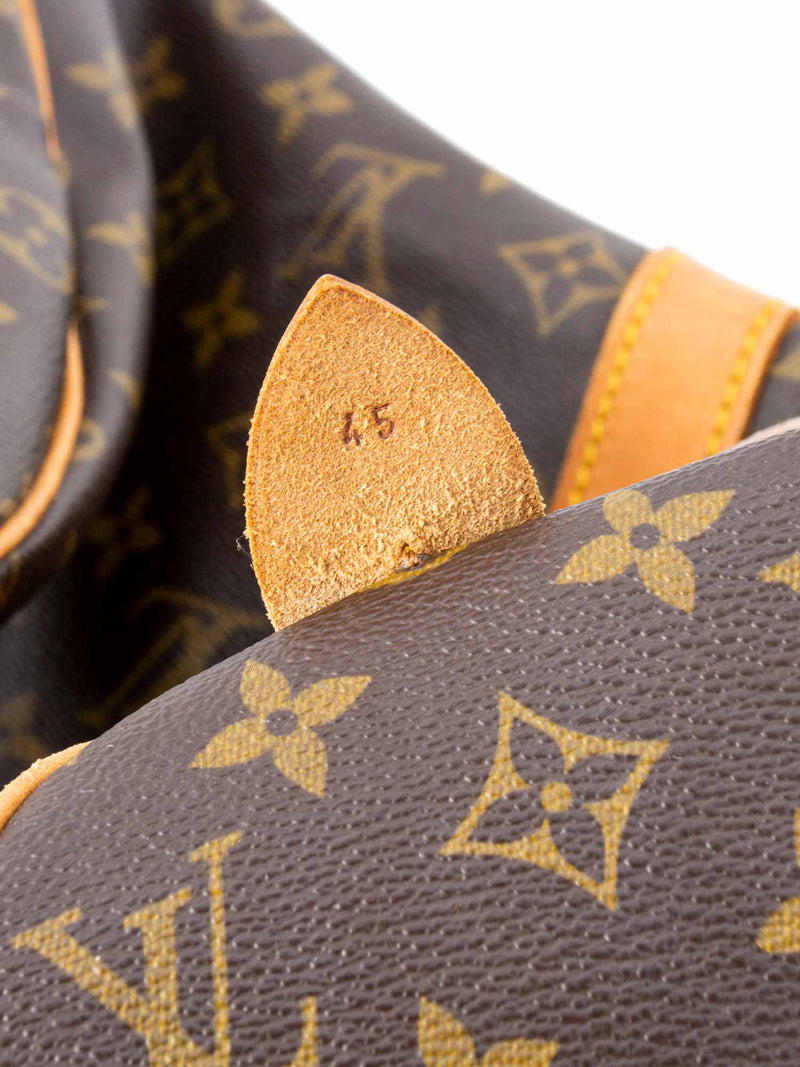 Louis Vuitton Monogram Leather Keepall Bag 45 Brown-designer resale
