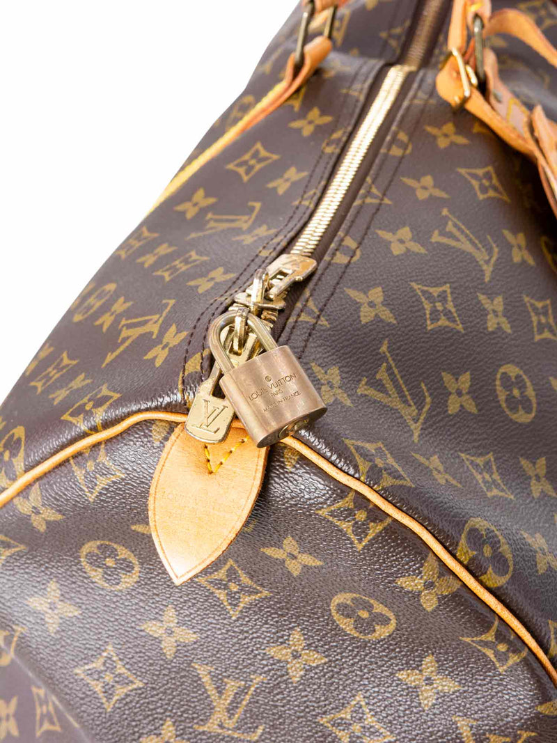 Louis Vuitton Monogram Leather Keepall Bag 55 Brown-designer resale