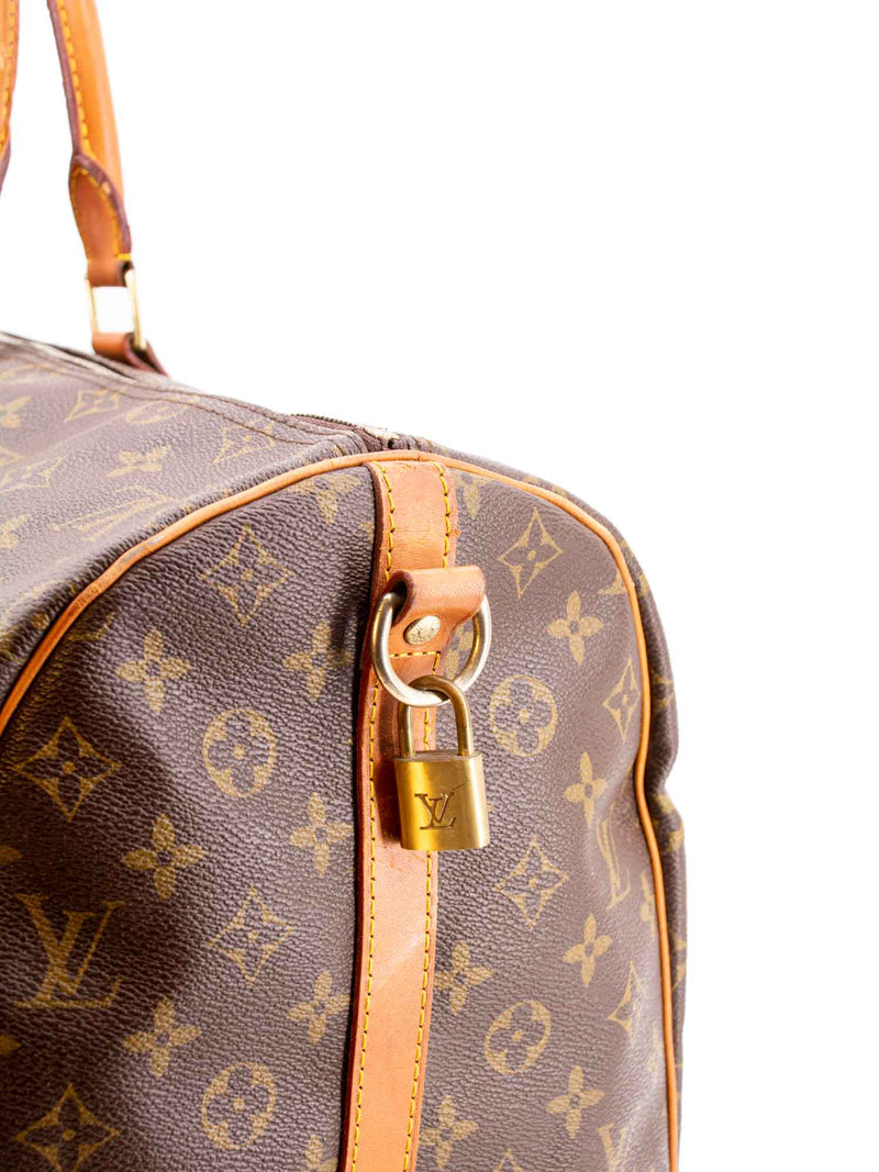 Louis Vuitton Monogram Leather Keepall Bag 55 Brown-designer resale
