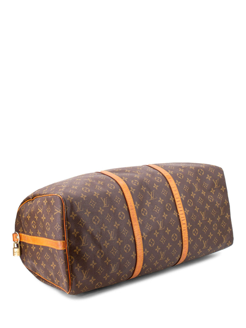 Louis Vuitton Monogram Leather Keepall Bag 55 Brown-designer resale