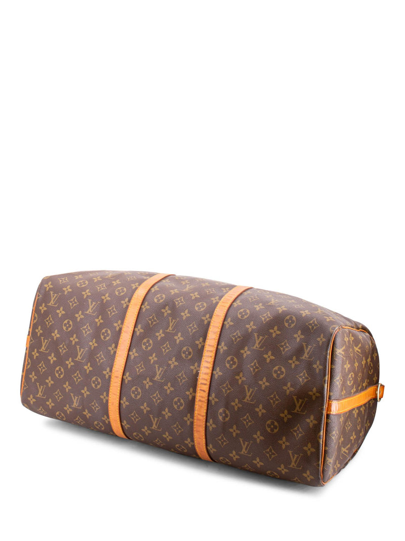 Louis Vuitton Monogram Leather Keepall Bag 55 Brown-designer resale