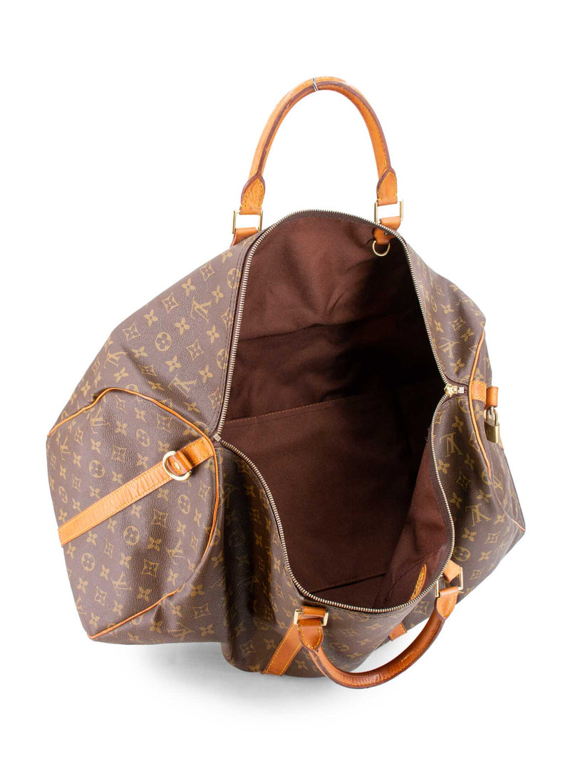 Louis Vuitton Monogram Leather Keepall Bag 55 Brown-designer resale