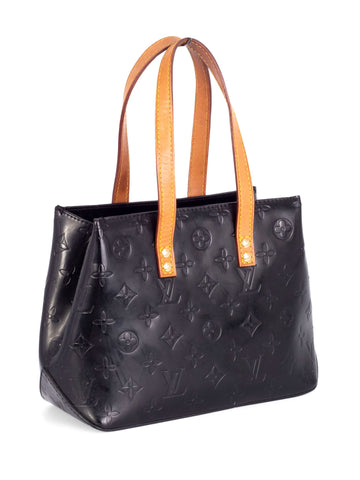 Louis Vuitton Monogram Leather Small Shopper Bag Black-designer resale
