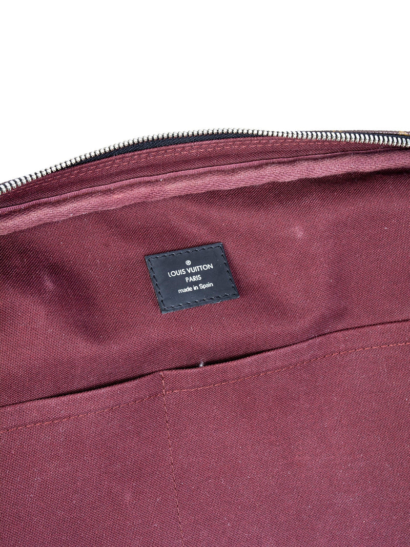Louis Vuitton Monogram Macassar Briefcase Bag Brown Black-designer resale