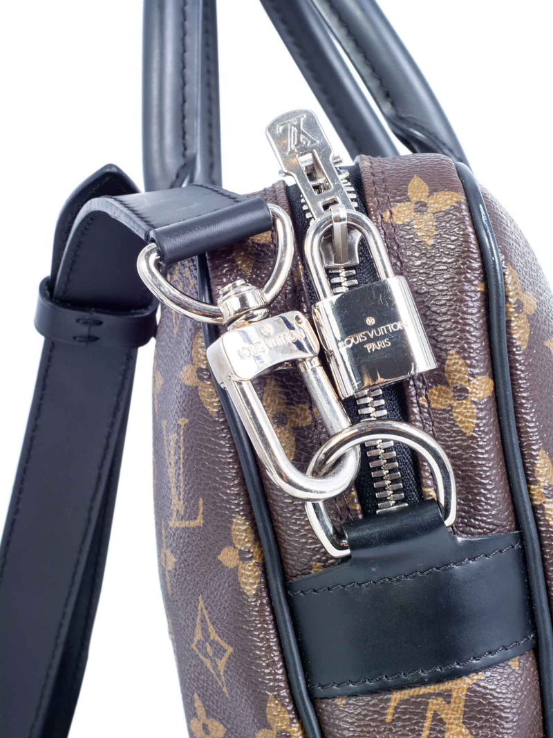 Louis Vuitton Monogram Macassar Briefcase Bag Brown Black-designer resale