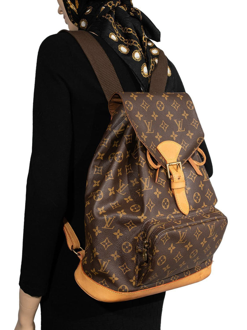 louis vuitton backpack monogram montsouris Louis Vuitton Monogram Montsouris Backpack GM Brown