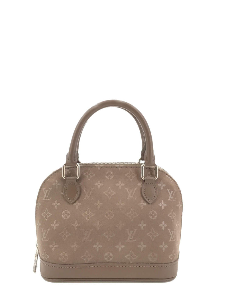 Louis Vuitton LV Mini ALMA Black Monogram Logo Satin Leather Bag