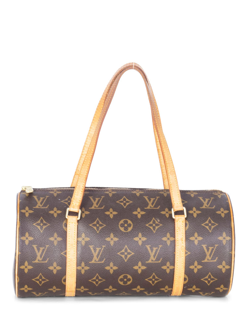 LOUIS VUITTON Papillon 26 Monogram Canvas Satchel Bag Brown