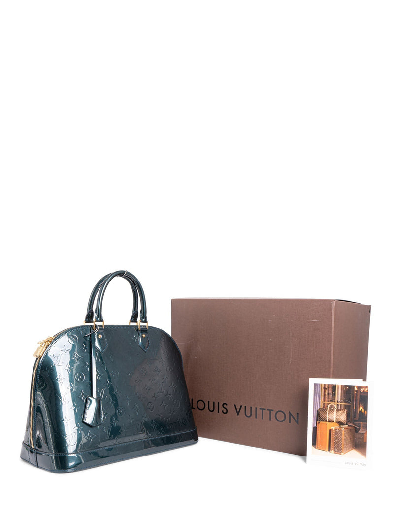Patent leather satchel Louis Vuitton Green in Patent leather - 35232760