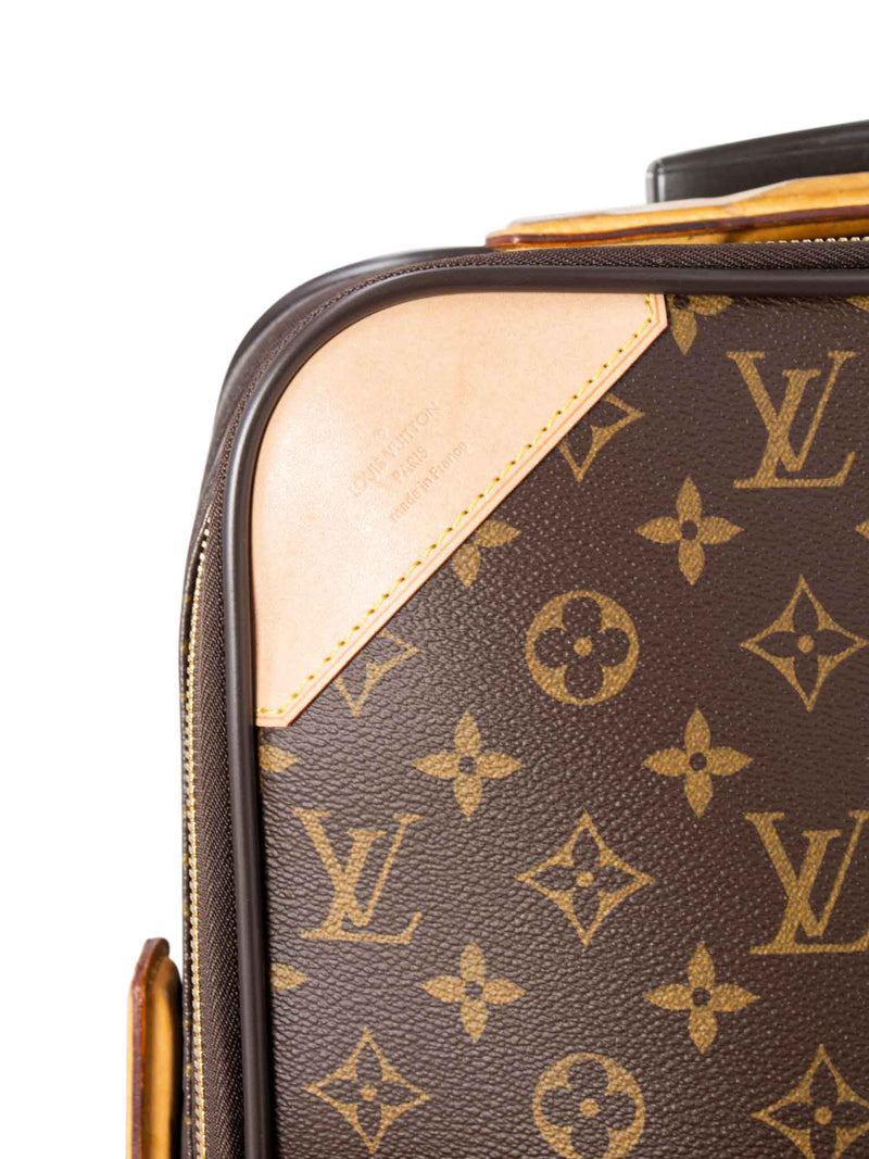 Pegase Louis Vuitton Trolley Pégase 55 Monogram canvas Brown Leather  ref.159063 - Joli Closet