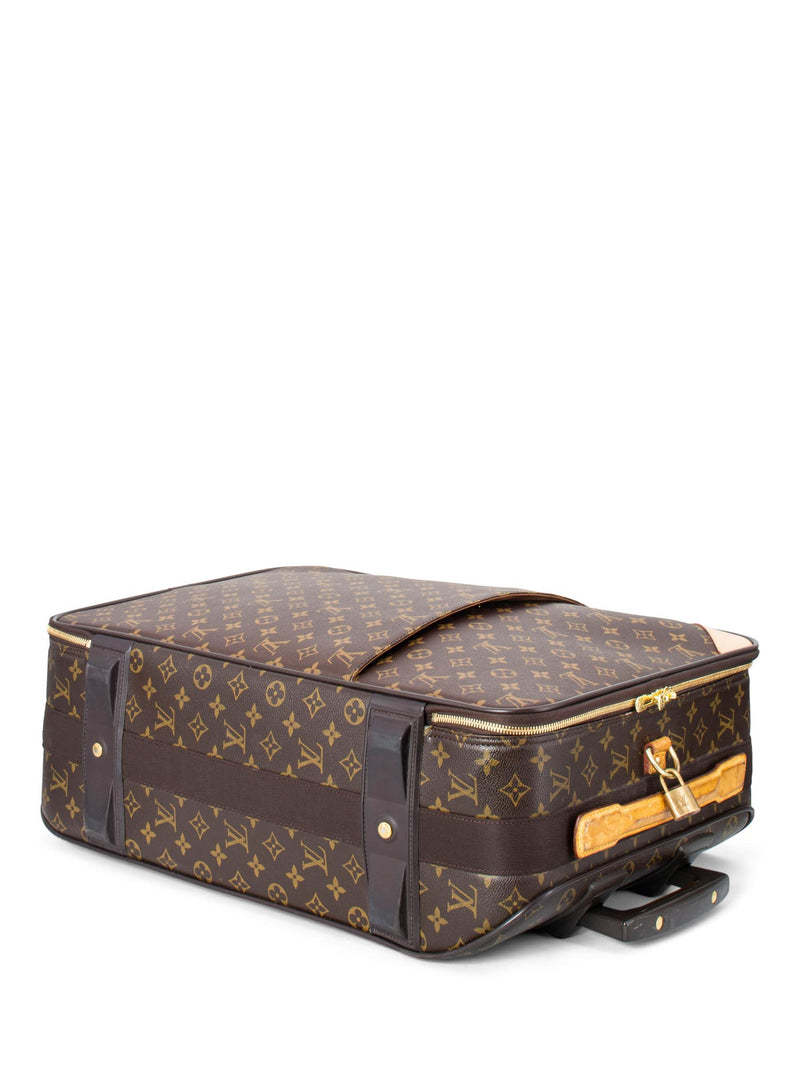 Louis Vuitton Monogram Pegase Roller Luggage Bag 55 Brown