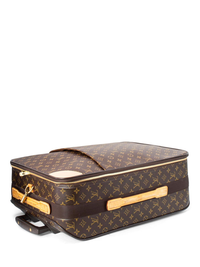 Louis Vuitton Pegase suitcase in brown monogram canvas and natural leather