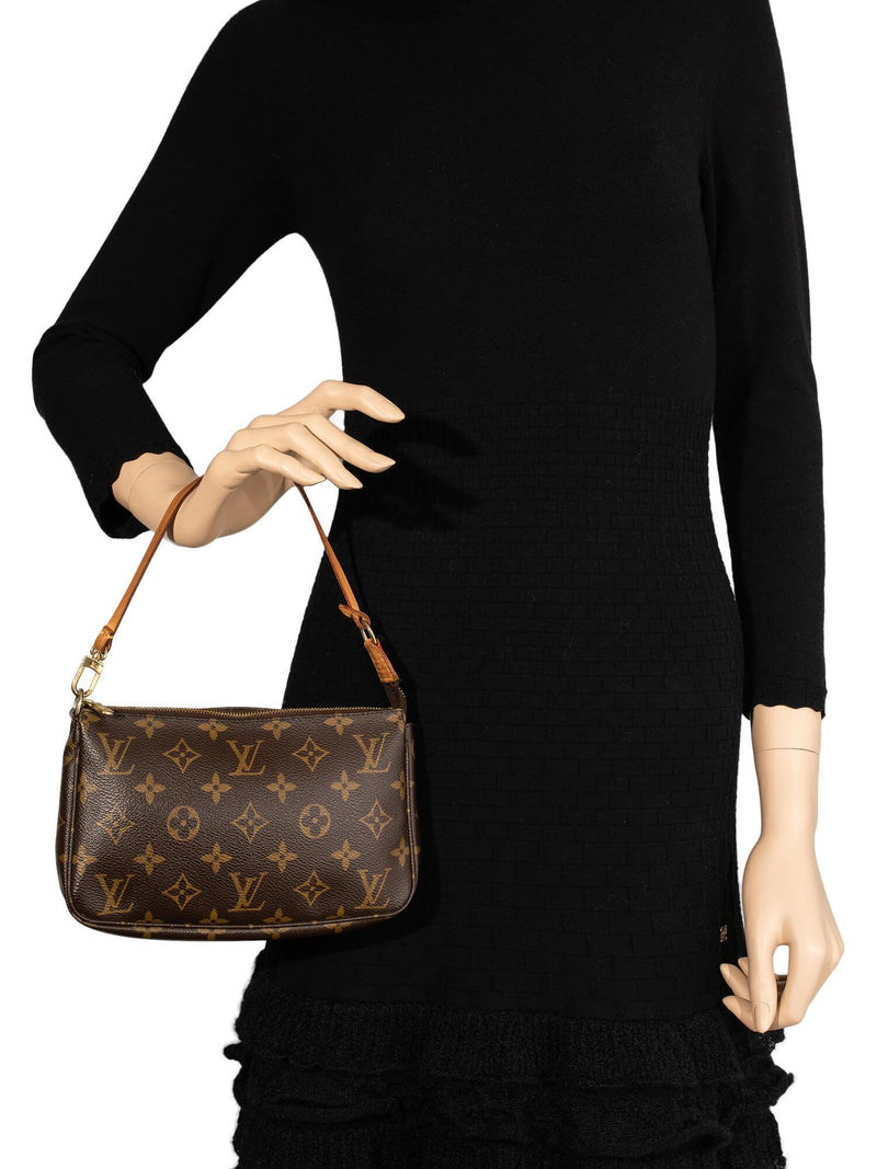 Louis Vuitton Monogram Pochette Bag Brown-designer resale