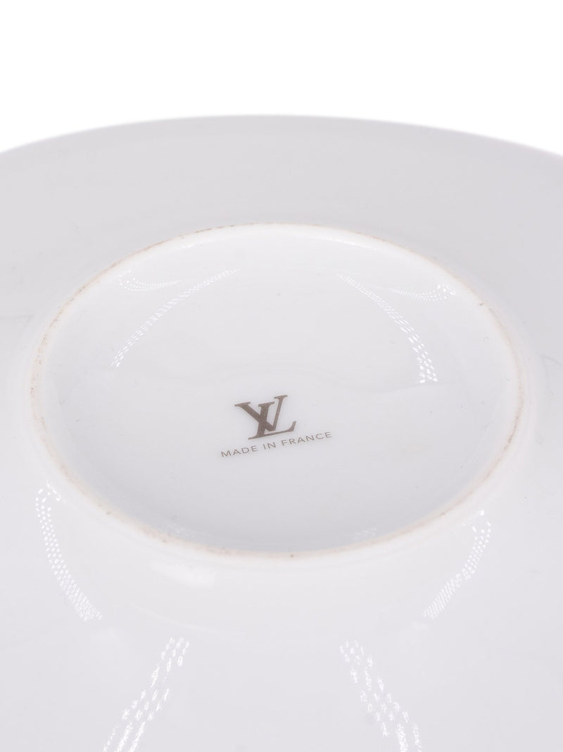 Louis Vuitton Monogram Porcelain Decorative Plates Set 2 White-designer resale