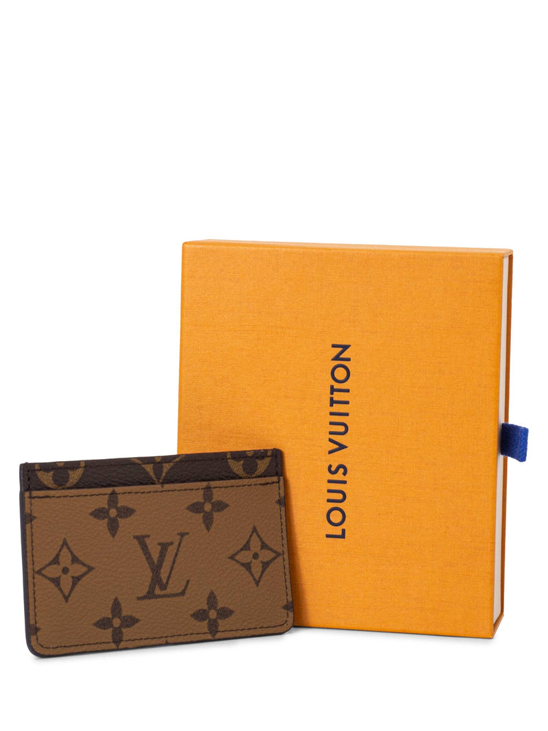Louis Vuitton Monogram Reverse Card Holder Wallet Brown-designer resale