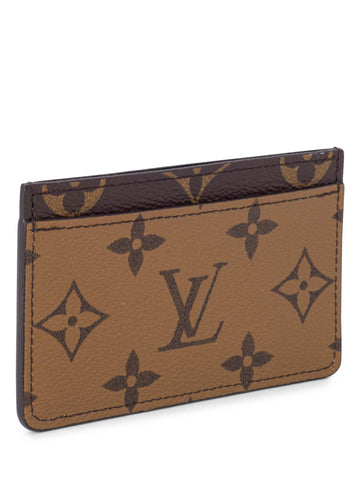 Louis Vuitton Monogram Reverse Card Holder Wallet Brown-designer resale