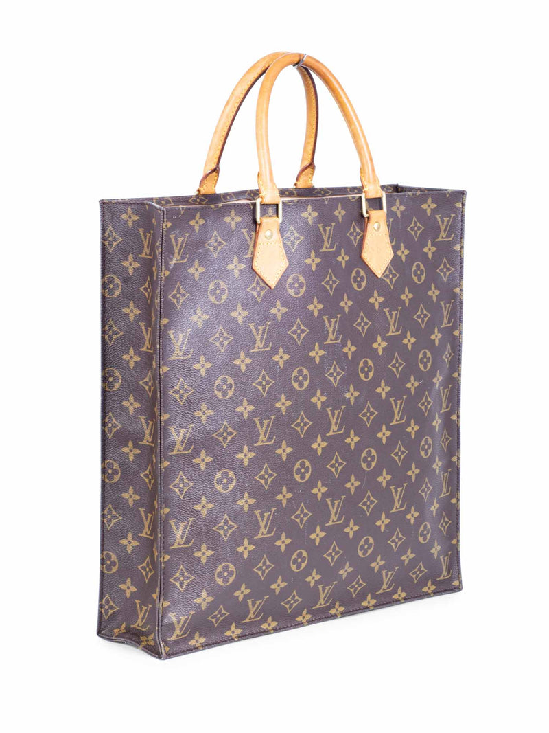 Louis Vuitton Sac Plat shopping bag in ebene damier canvas and brown