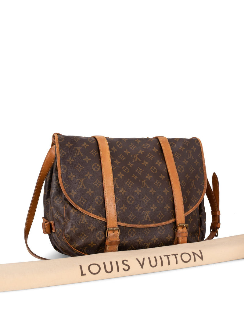 Louis Vuitton Monogram Saumur 43 XL Messenger Bag Brown-designer resale
