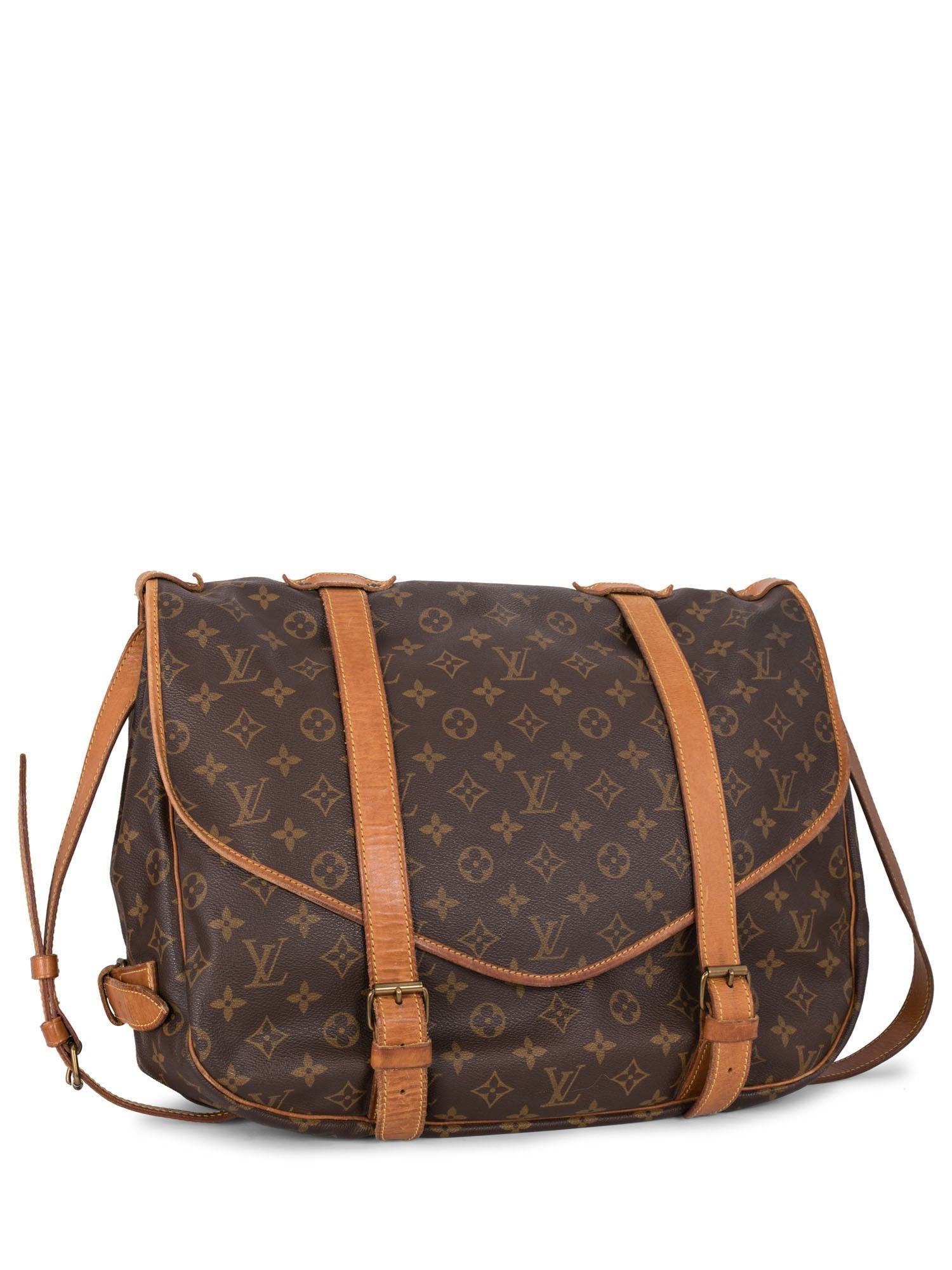 Louis Vuitton Monogram Saumur 43 XL Messenger Bag Brown-designer resale
