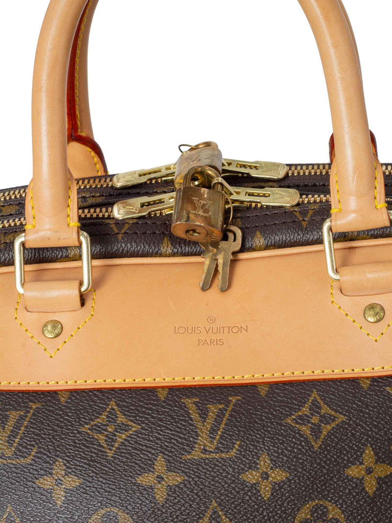 Louis Vuitton Monogram 2 Way Soft Luggage Travel Bag Brown