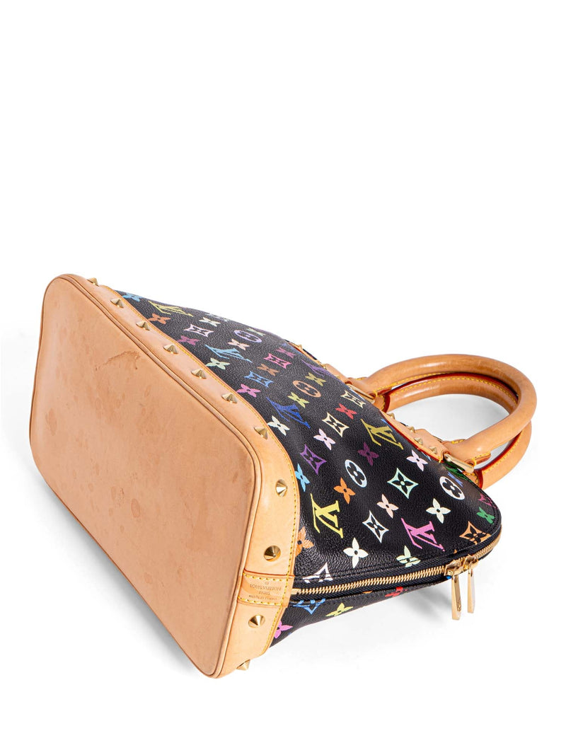 Louis Vuitton Monogram Studded Takashi Murakami Alma Bag MM Black-designer resale
