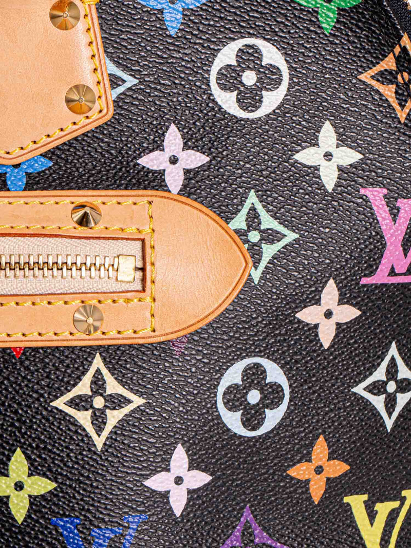 Louis Vuitton Monogram Studded Takashi Murakami Alma Bag MM Black-designer resale