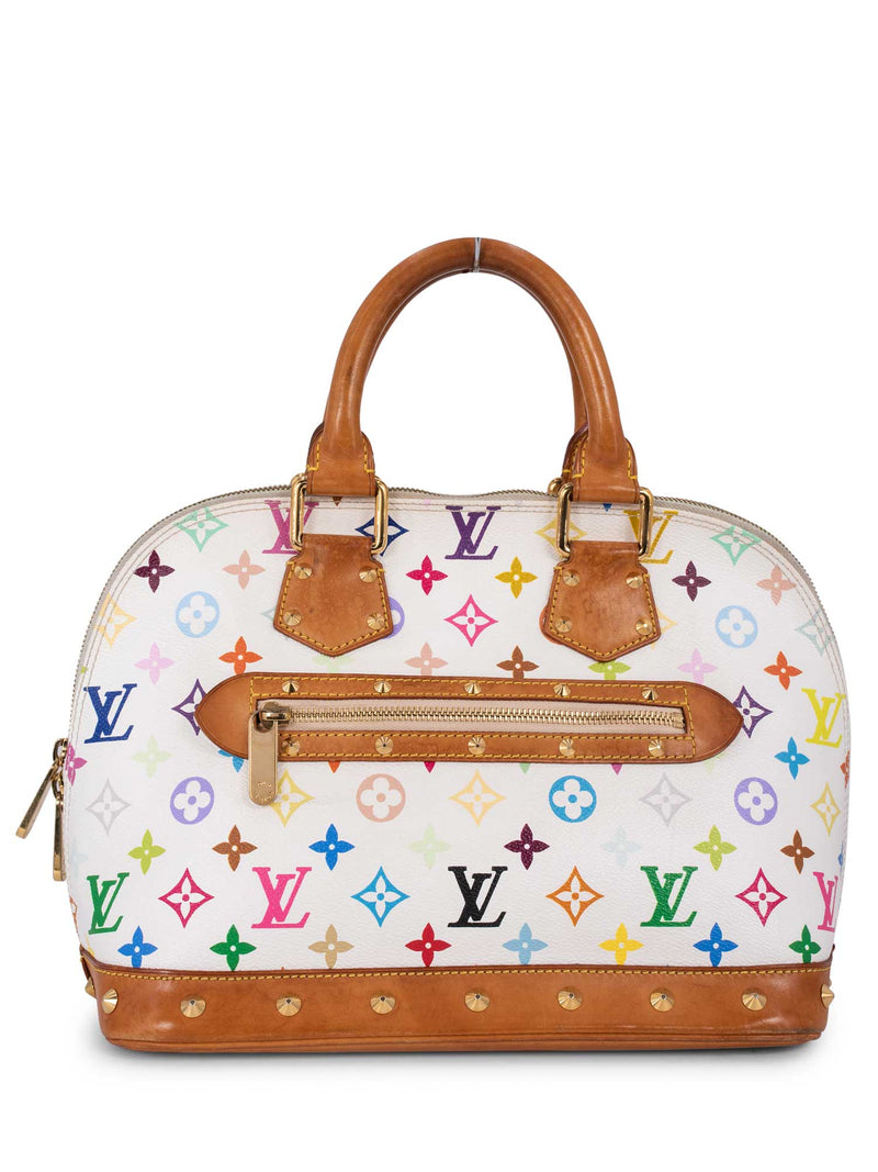 louis-vuitton white multi color handbag