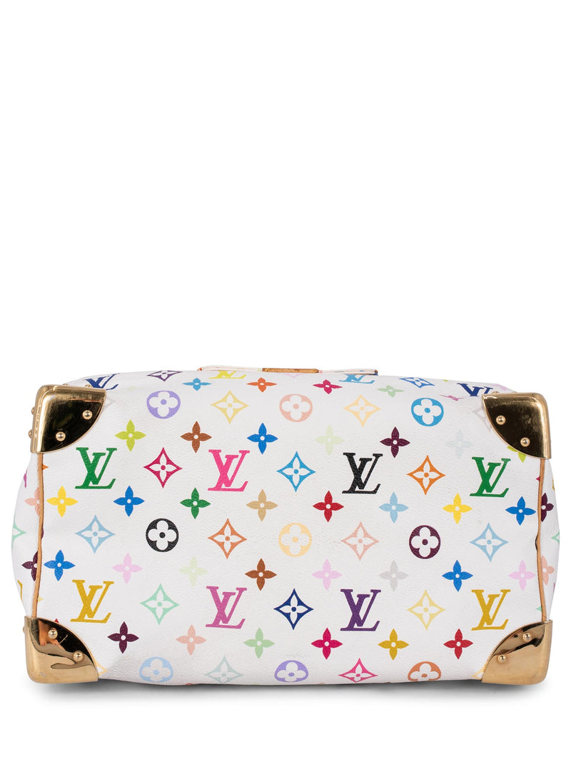 Louis Vuitton x Takashi Murakami Speedy Monogram 30 White Multicolor Handbag