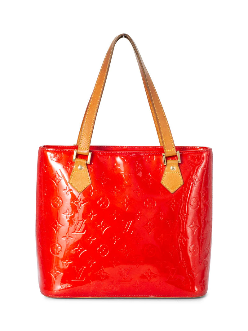 louis vuitton red leather handbag