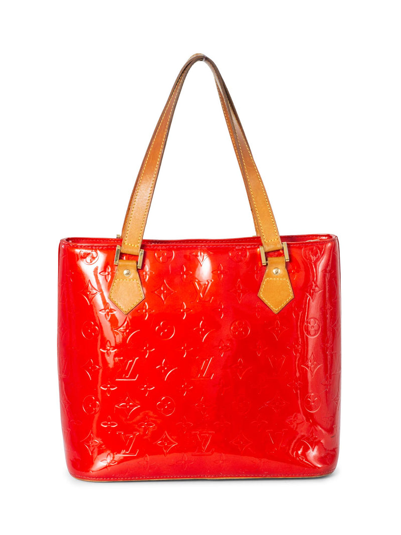 Louis Vuitton - Red Patent Leather Monogram Embossed Vernis