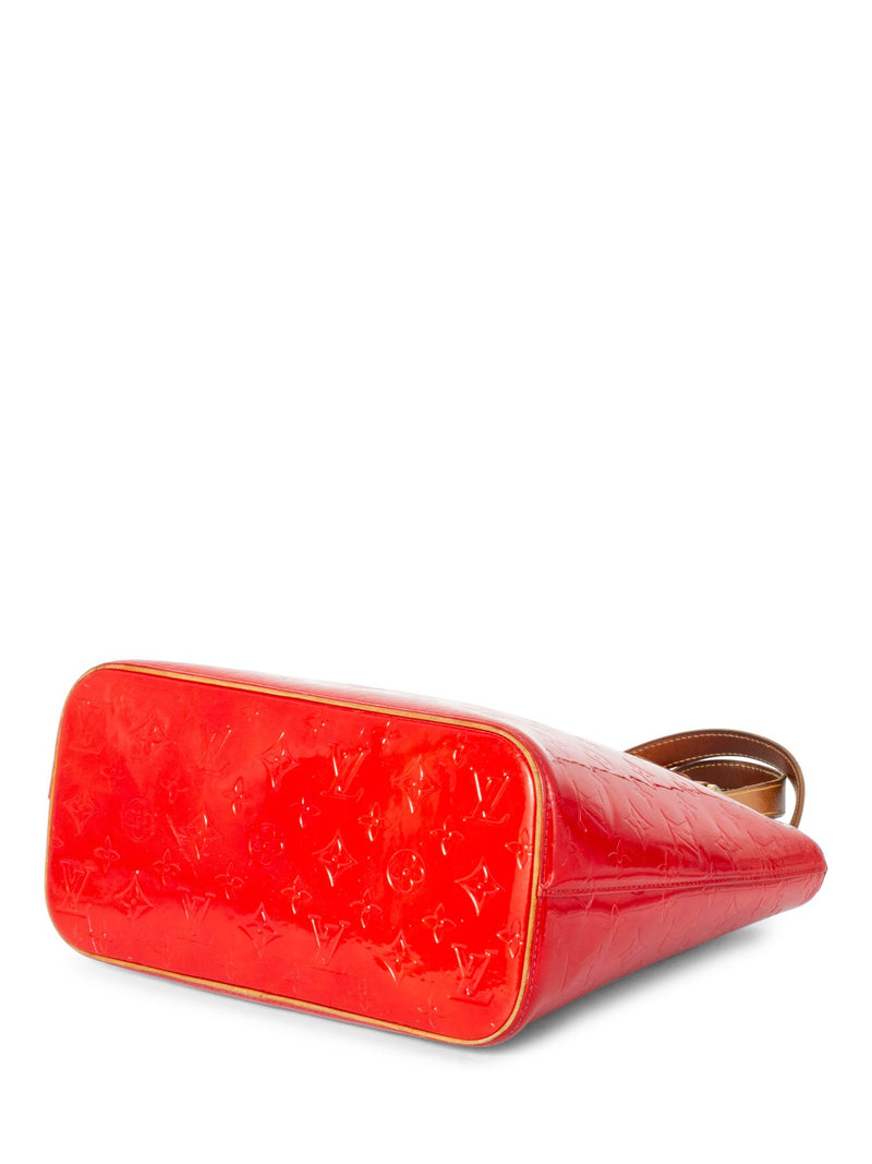 Louis Vuitton - Red Patent Leather Monogram Embossed Vernis