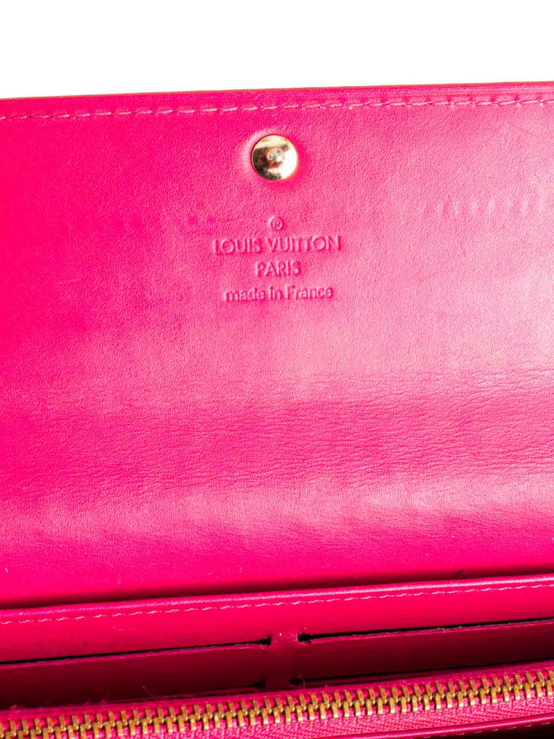 LOUIS VUITTON Sarah Monogram Vernis Leather Wallet Red