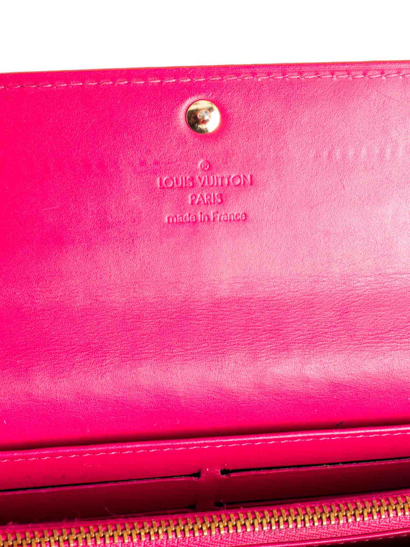 Louis Vuitton Monogram Vernis Patent Leather Sarah Wallet Hot Pink-designer resale