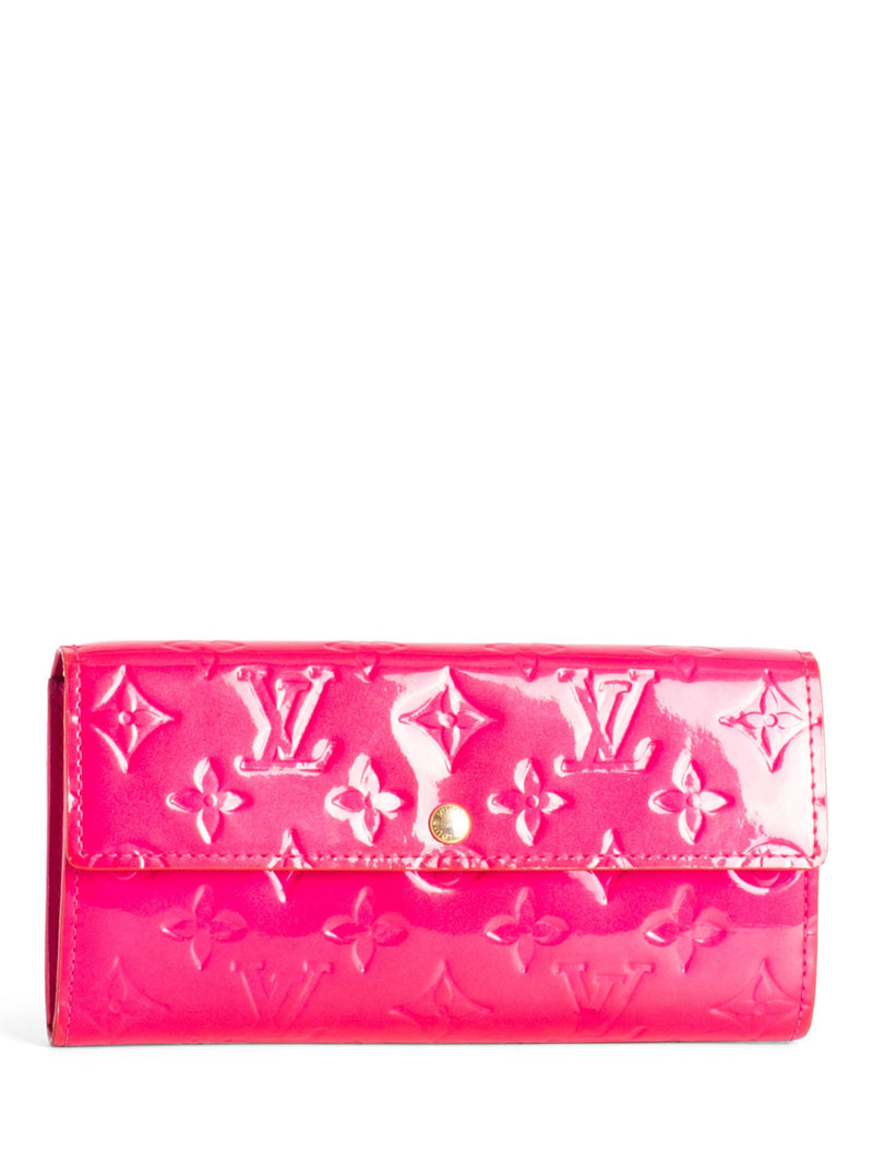 Louis Vuitton Monogram Vernis Patent Leather Sarah Wallet Hot Pink-designer resale