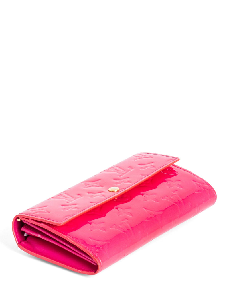 Louis Vuitton Monogram Vernis Patent Leather Sarah Wallet Hot Pink-designer resale