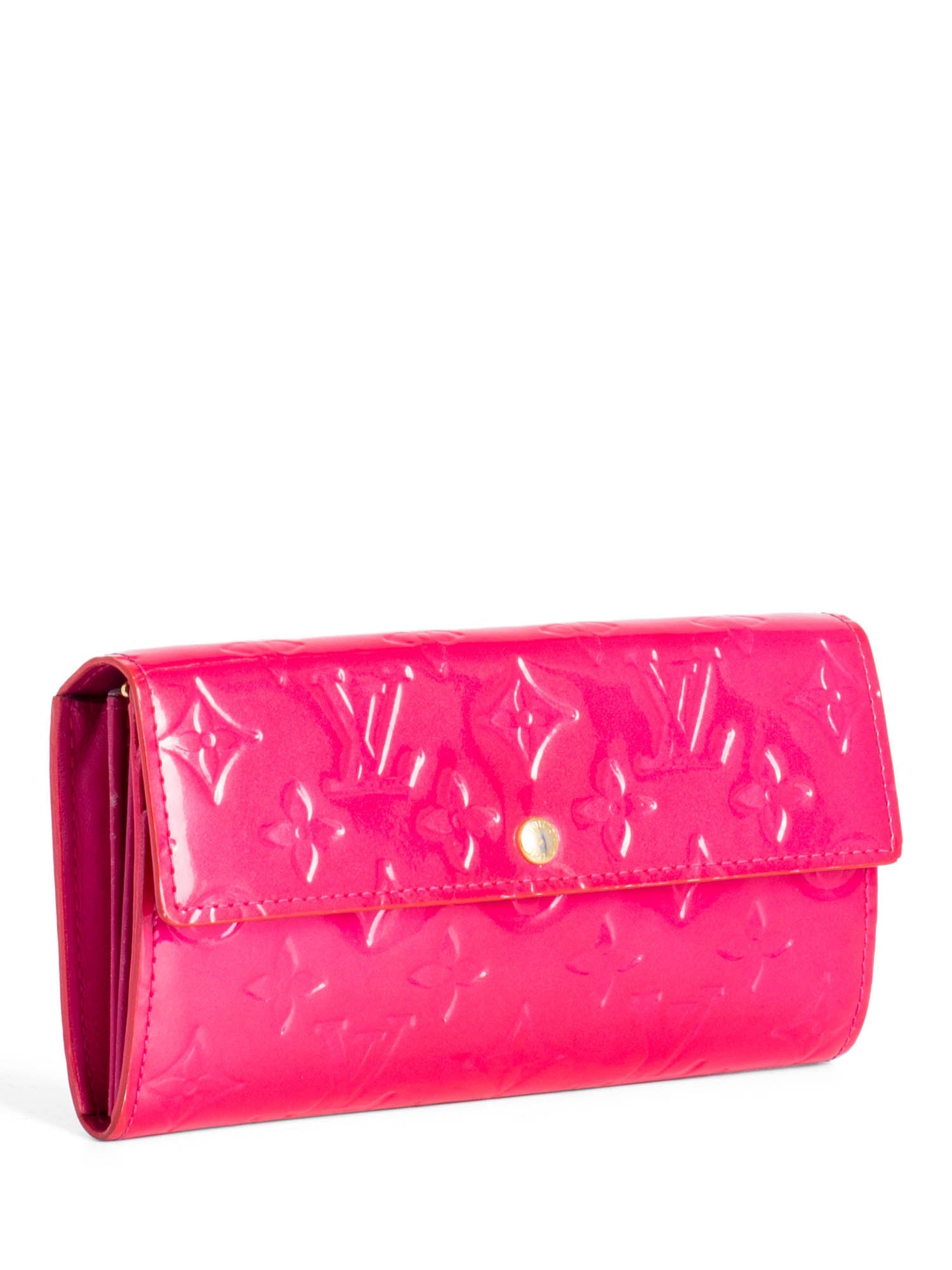 Louis Vuitton Monogram Vernis Patent Leather Sarah Wallet Hot Pink-designer resale