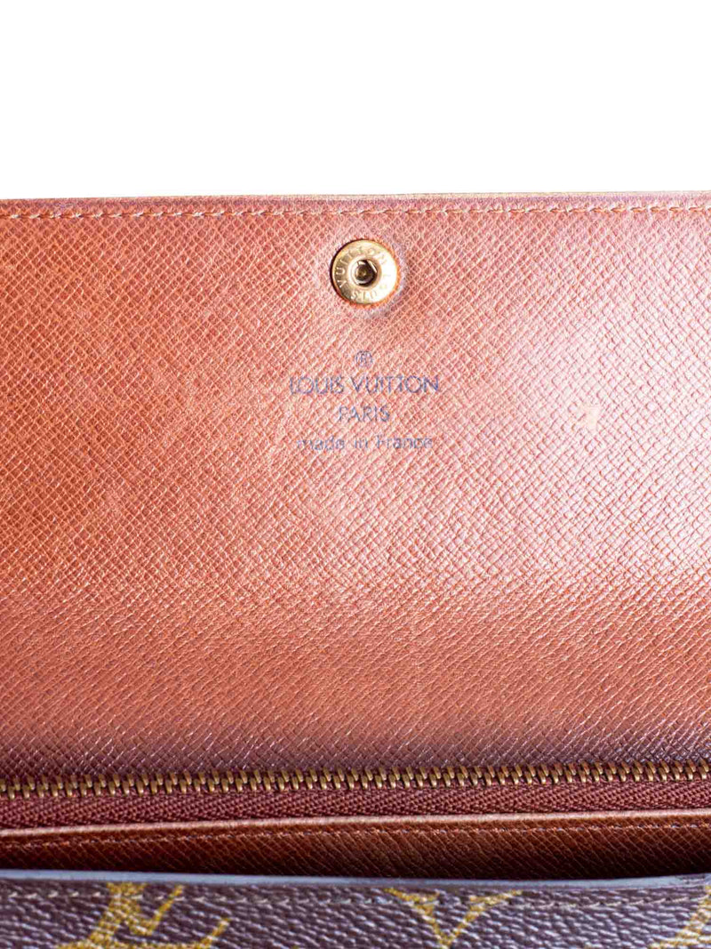 LOUIS VUITTON Monogram Canvas Sarah Wallet Brown