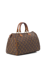 Vtg 1985 Louis Vuitton Speedy 30 Monogram Brown Leather Double Handle  Handbag