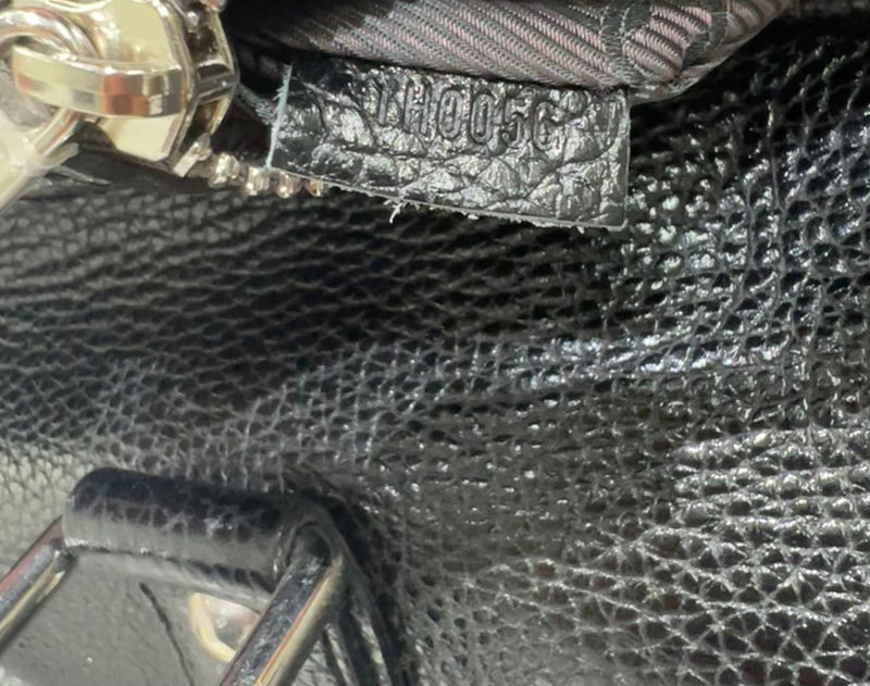 Louis Vuitton Shiny Pebbled Leather Duffle Bag Black-designer resale